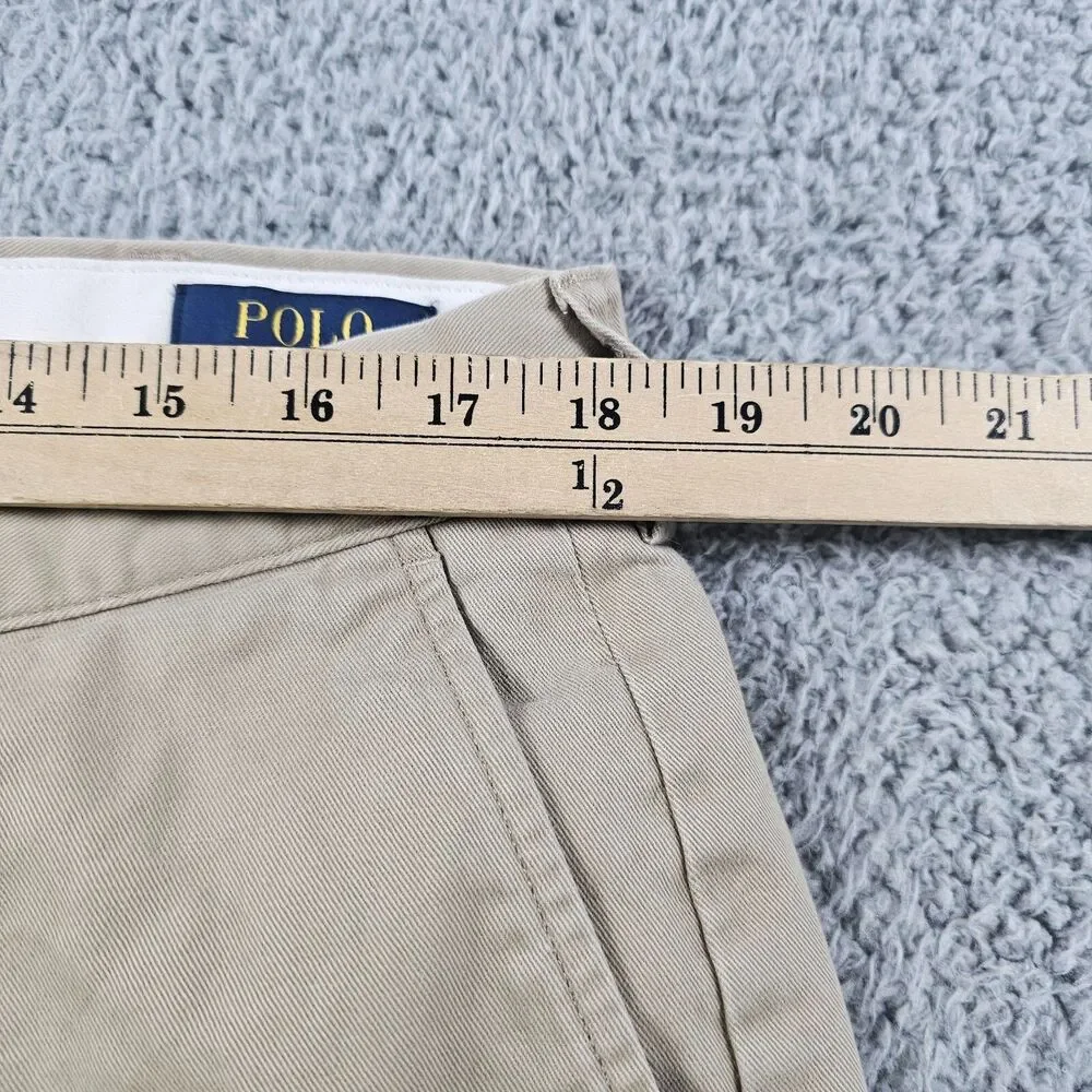 Polo Ralph Lauren Pants Mens 36x30 Beige Chino Classic Flat Front Preppy Casual